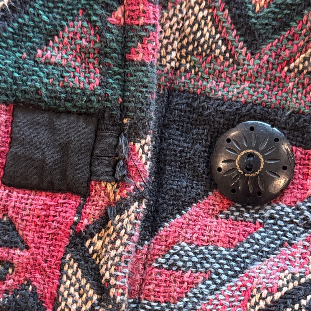 Flashback Raspberry Multi Aztec Southwestern Cropped Tapestry Jacket Vintage S - Picture 11 of 14
